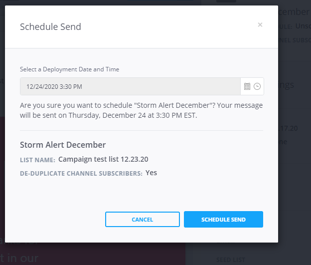 How do I create a Standard Campaign Send?